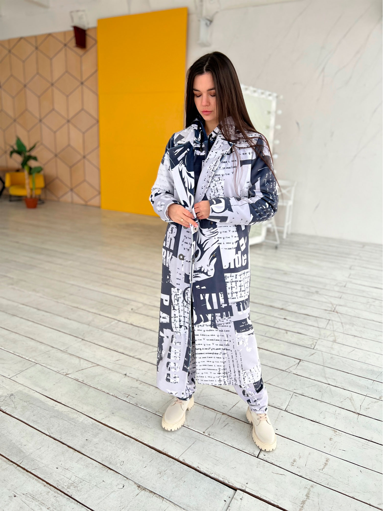 Велюрове пальто Артикул VO-44, принт № 92