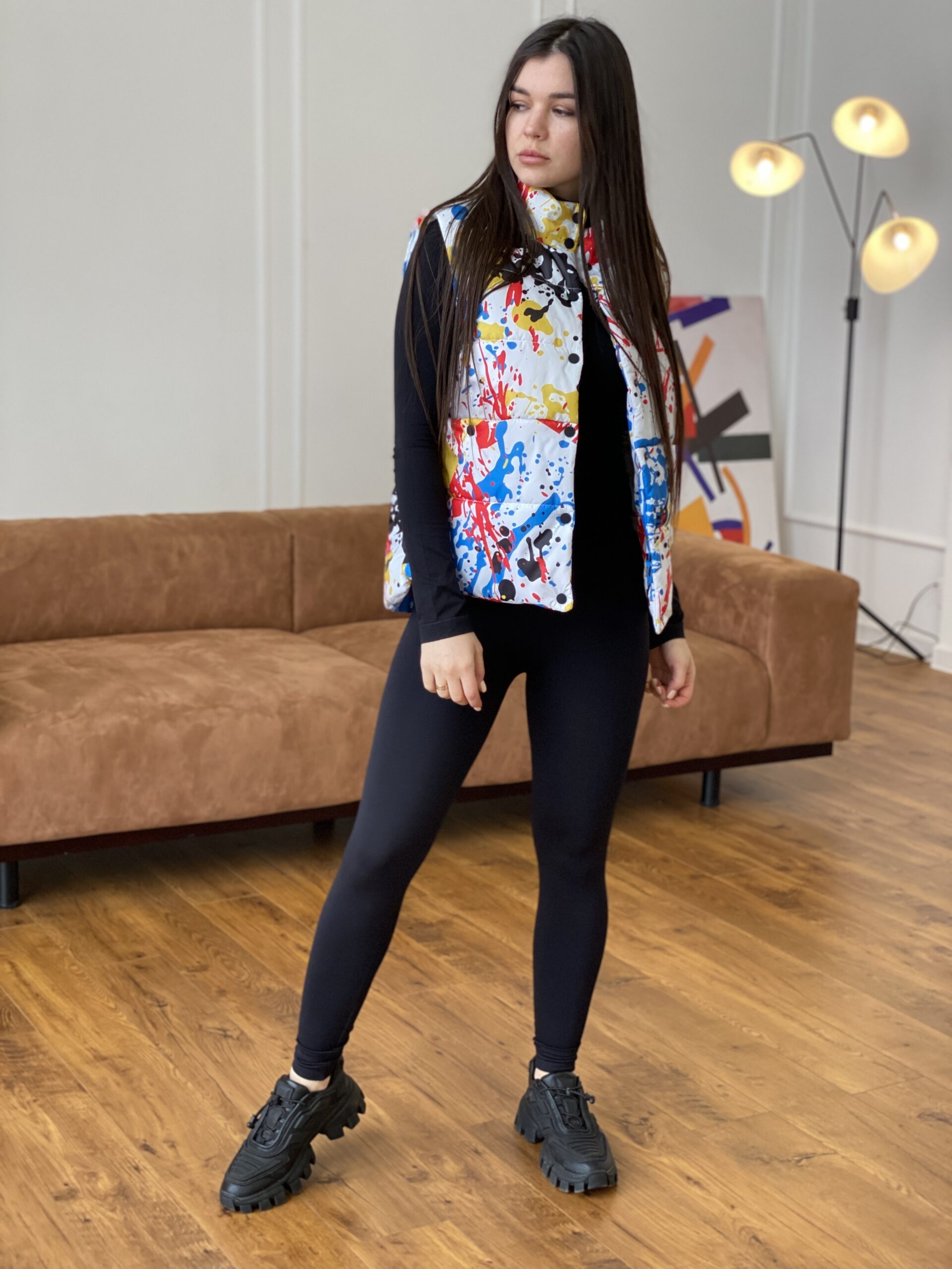 Коротка жилетка, весна/осінь Артикул VO-01, принт № 11