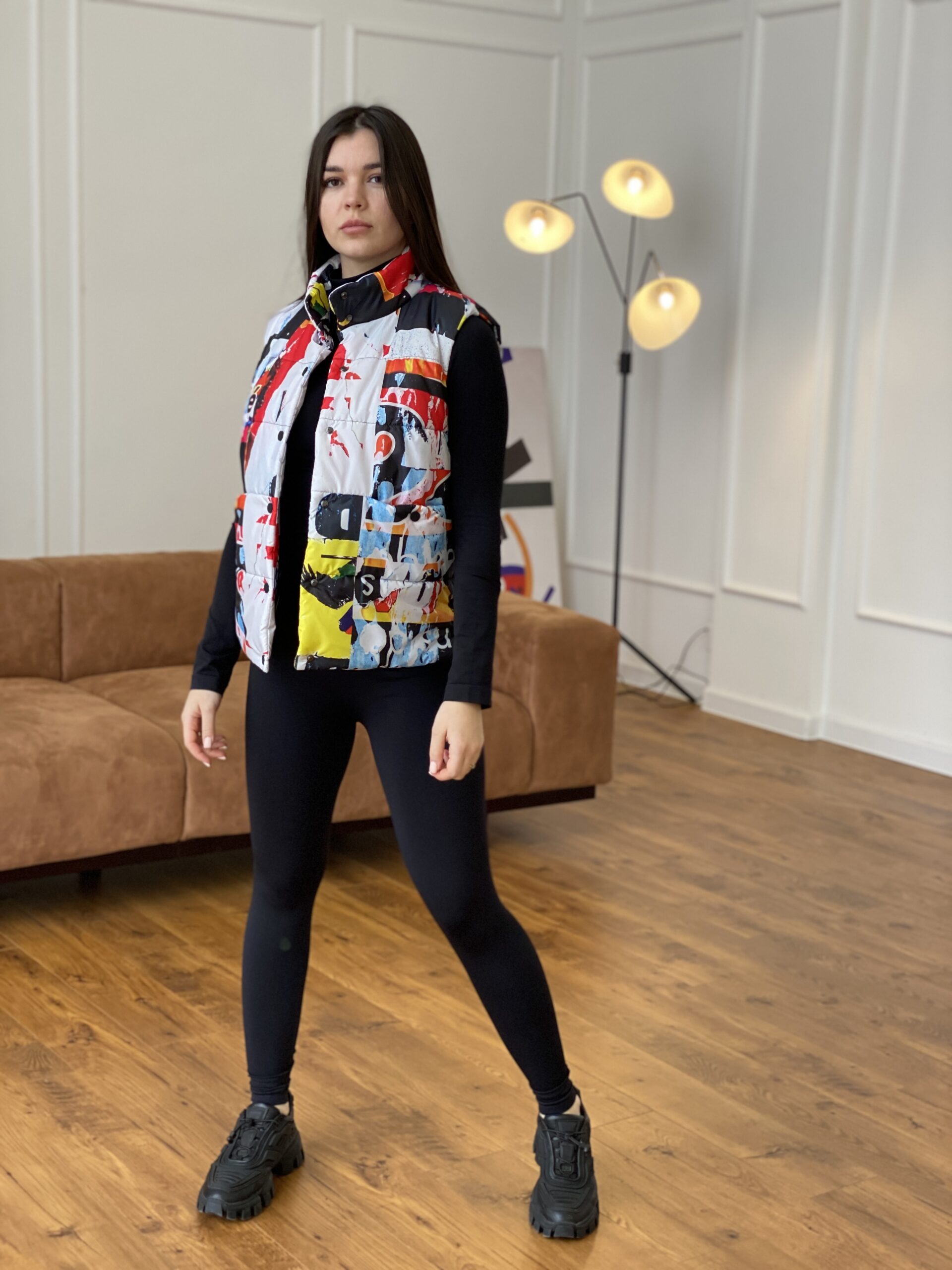 Коротка жилетка, весна/осінь Артикул VO-01, принт № 18