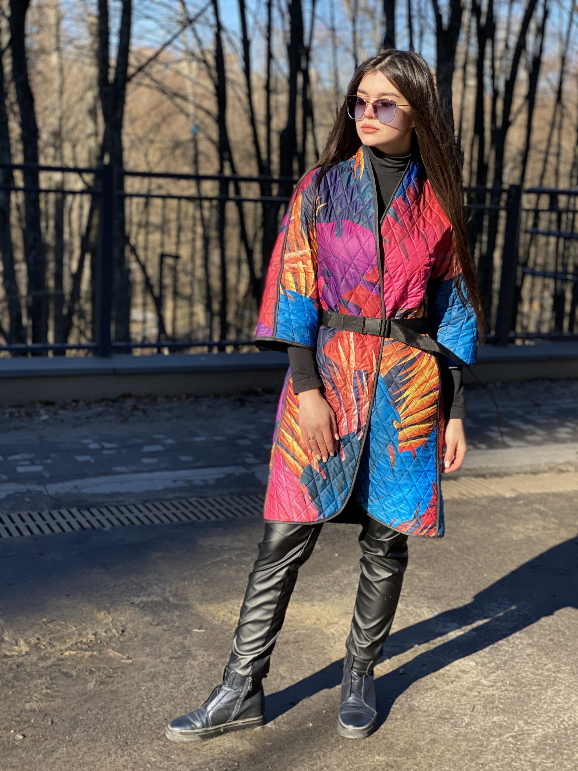 Стьобане двостороннє пальто, весна/осінь Артикул VO-23, принт № 39