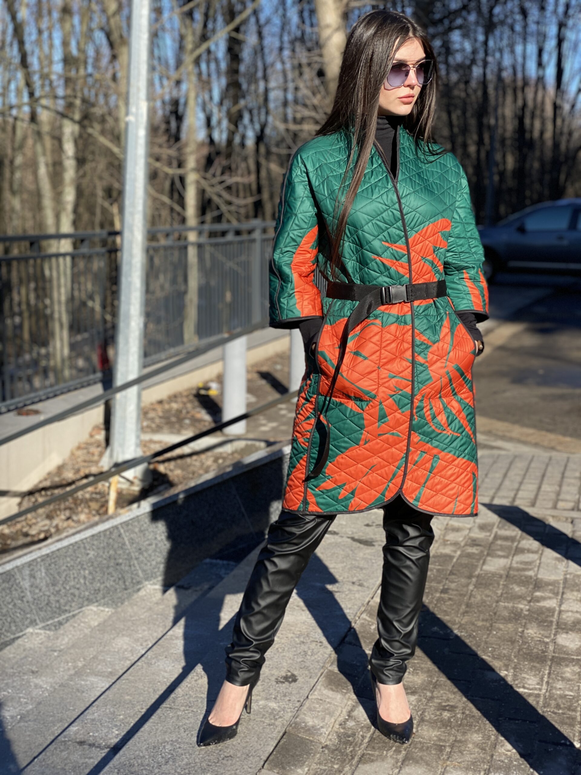 Жіноче стьобане двостороннє пальто, весна/осінь