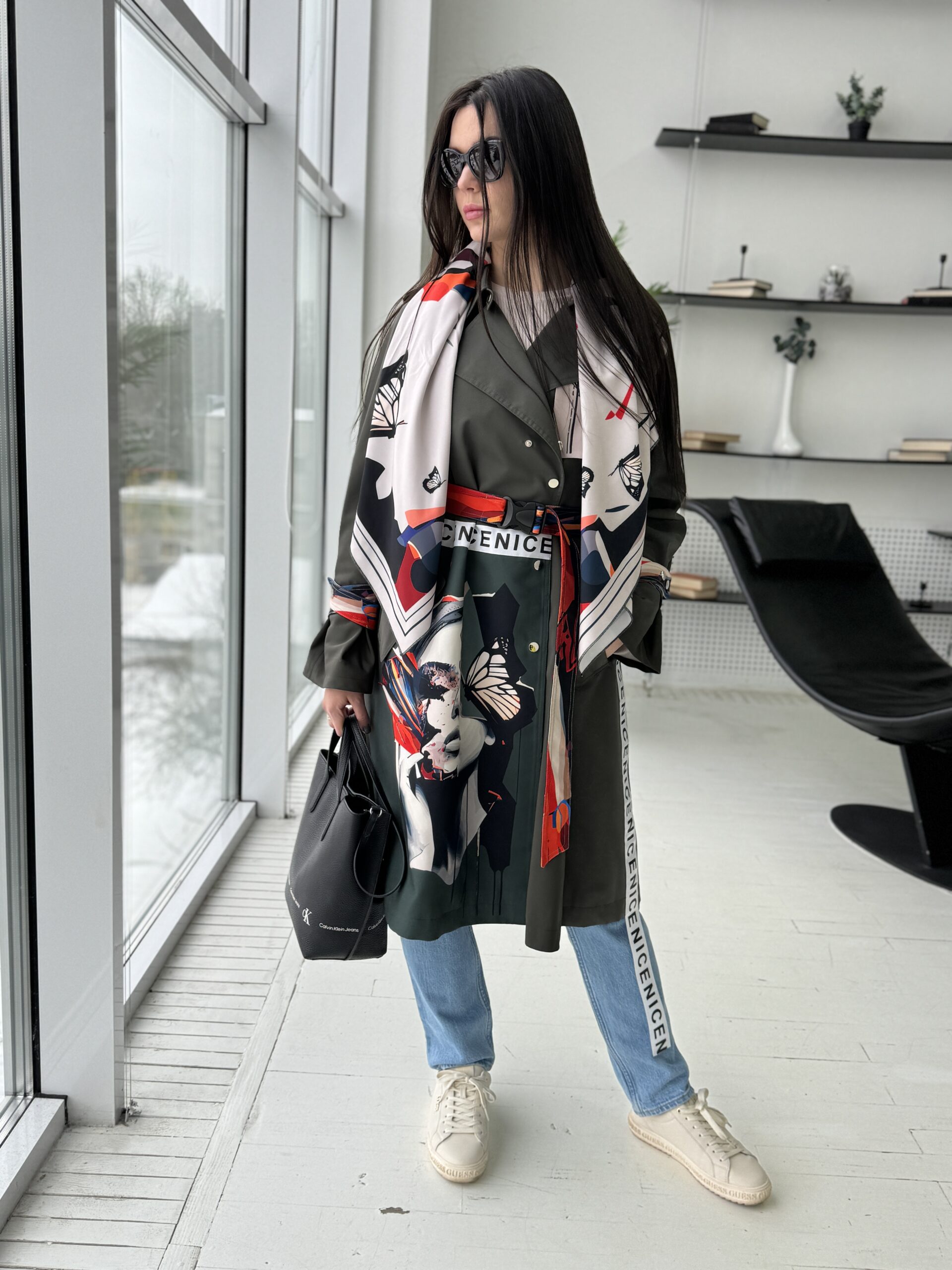 Тренч осінь/весна Артикул VO-60, принт № 129 хакі