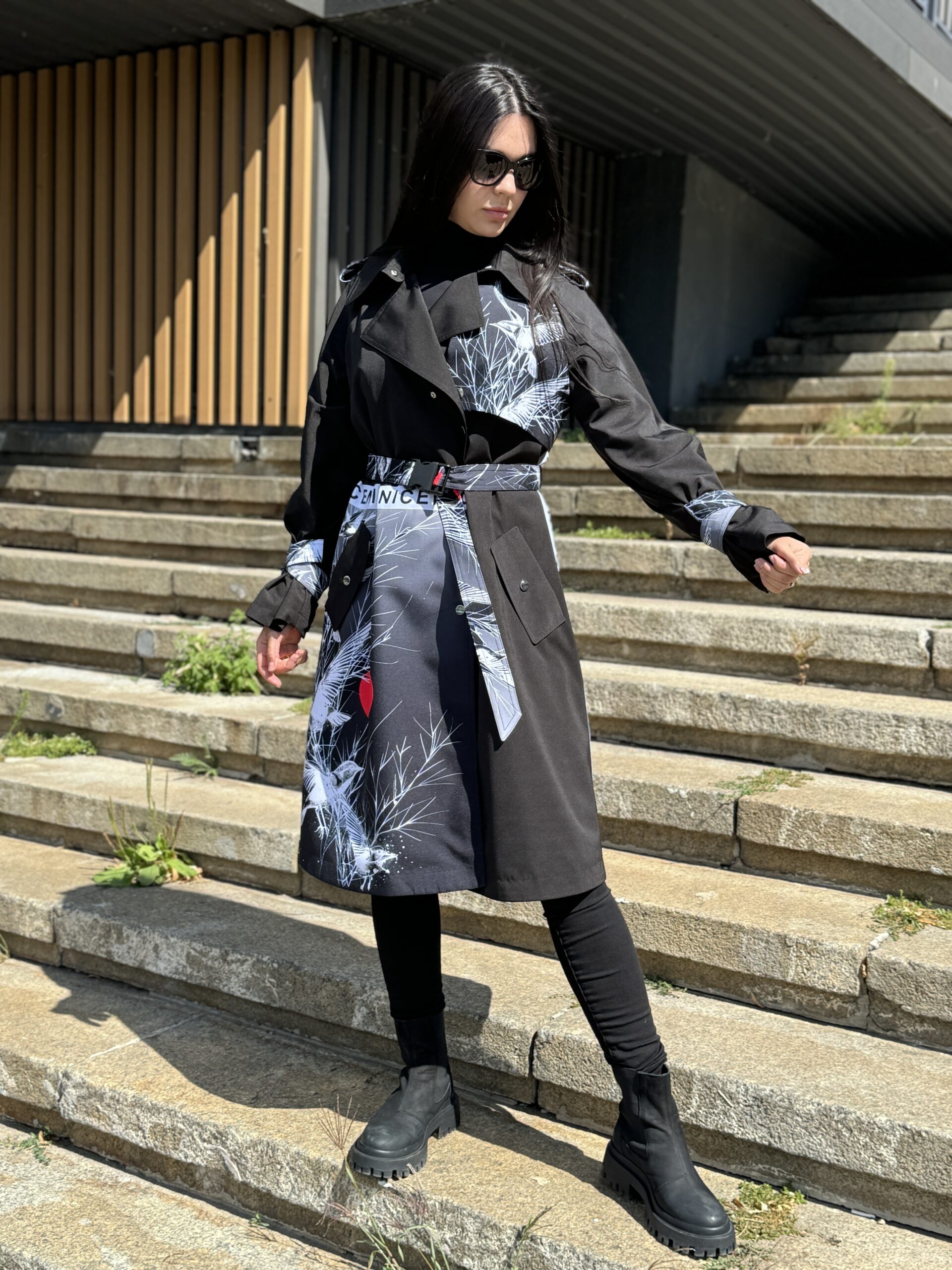 Тренч осінь/весна Артикул VO-60, принт № 145 чорний