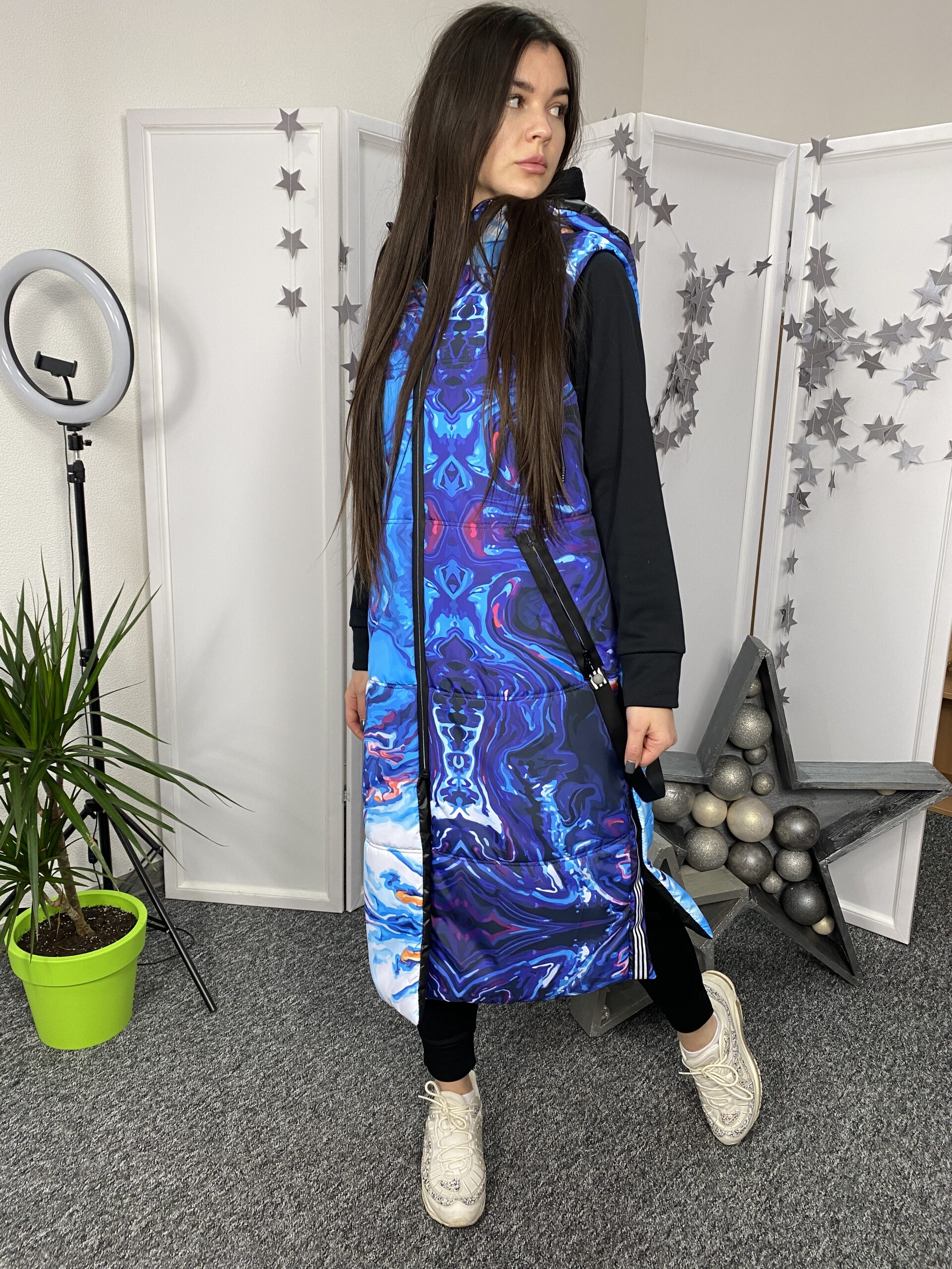 Довга жилетка, весна/осінь Артикул Z-20, принт № 012