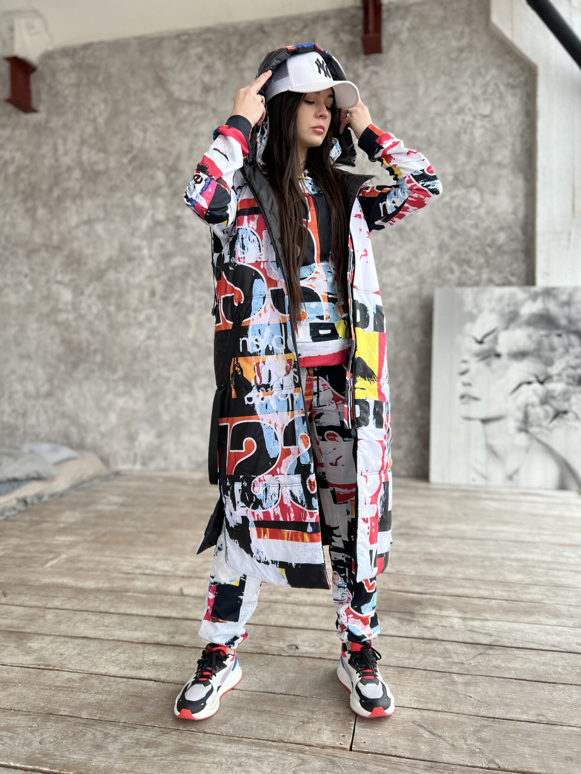 Довга жилетка, весна/осінь Артикул Z-20, принт № 018