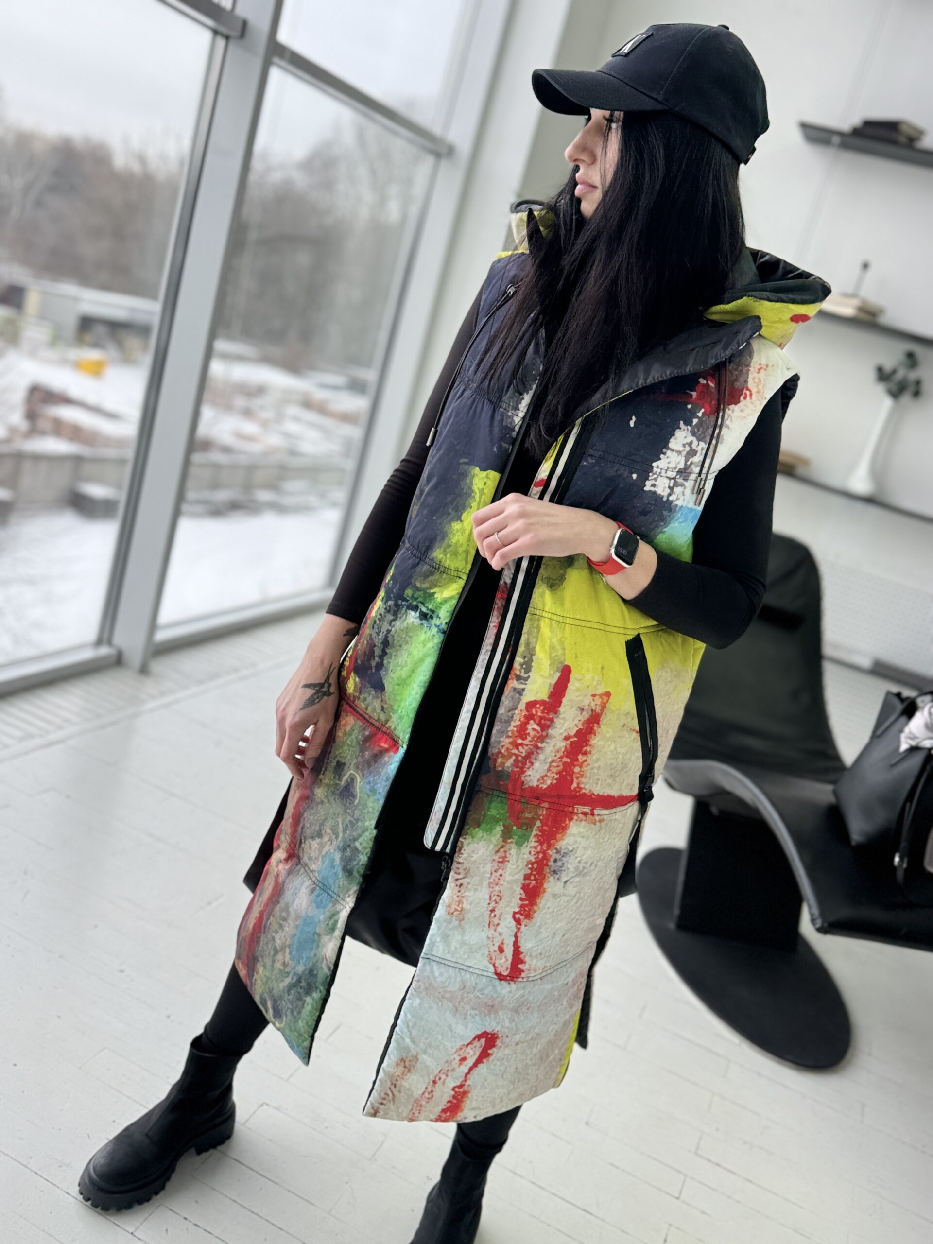 Довга жилетка, весна/осінь Артикул Z-20, принт № 139