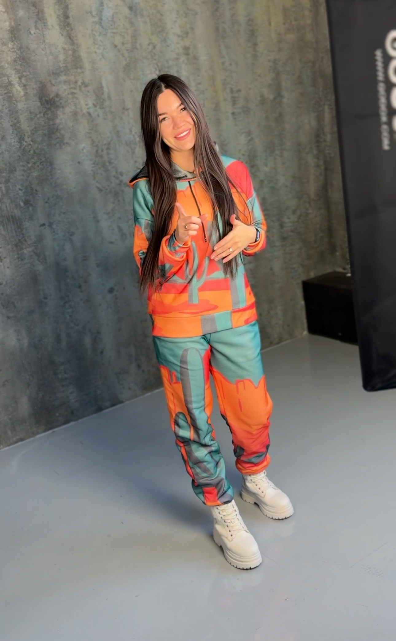 Жіночий зимовий флісовий костюм, худі та джогери