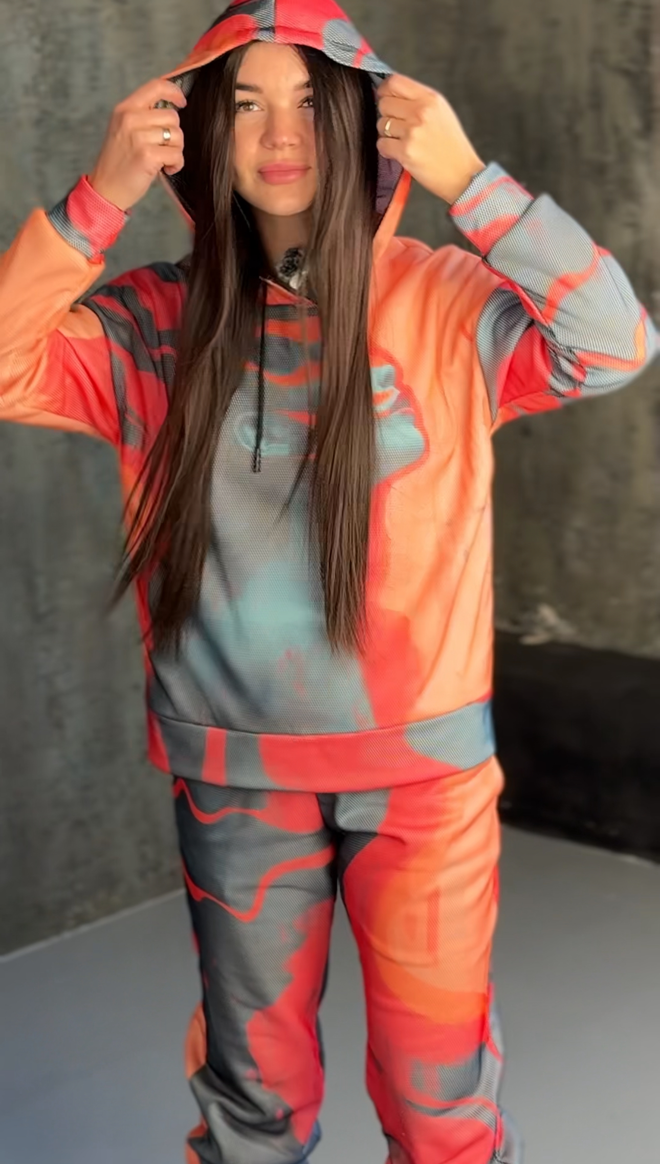 Жіночий зимовий флісовий костюм, худі та джогери