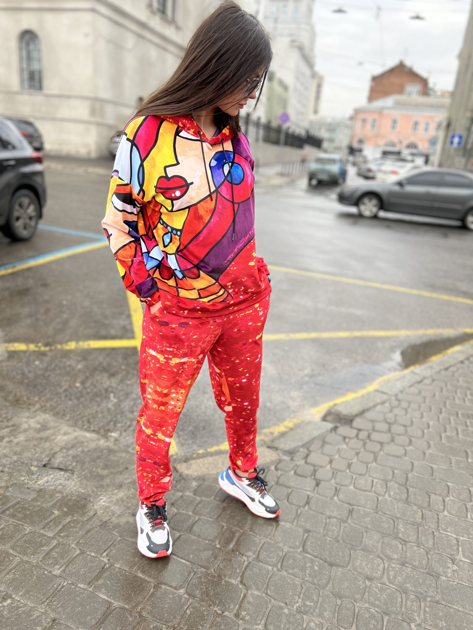 Велюровий жіночий костюм, весна/осінь, Артикул K-26, принт 90