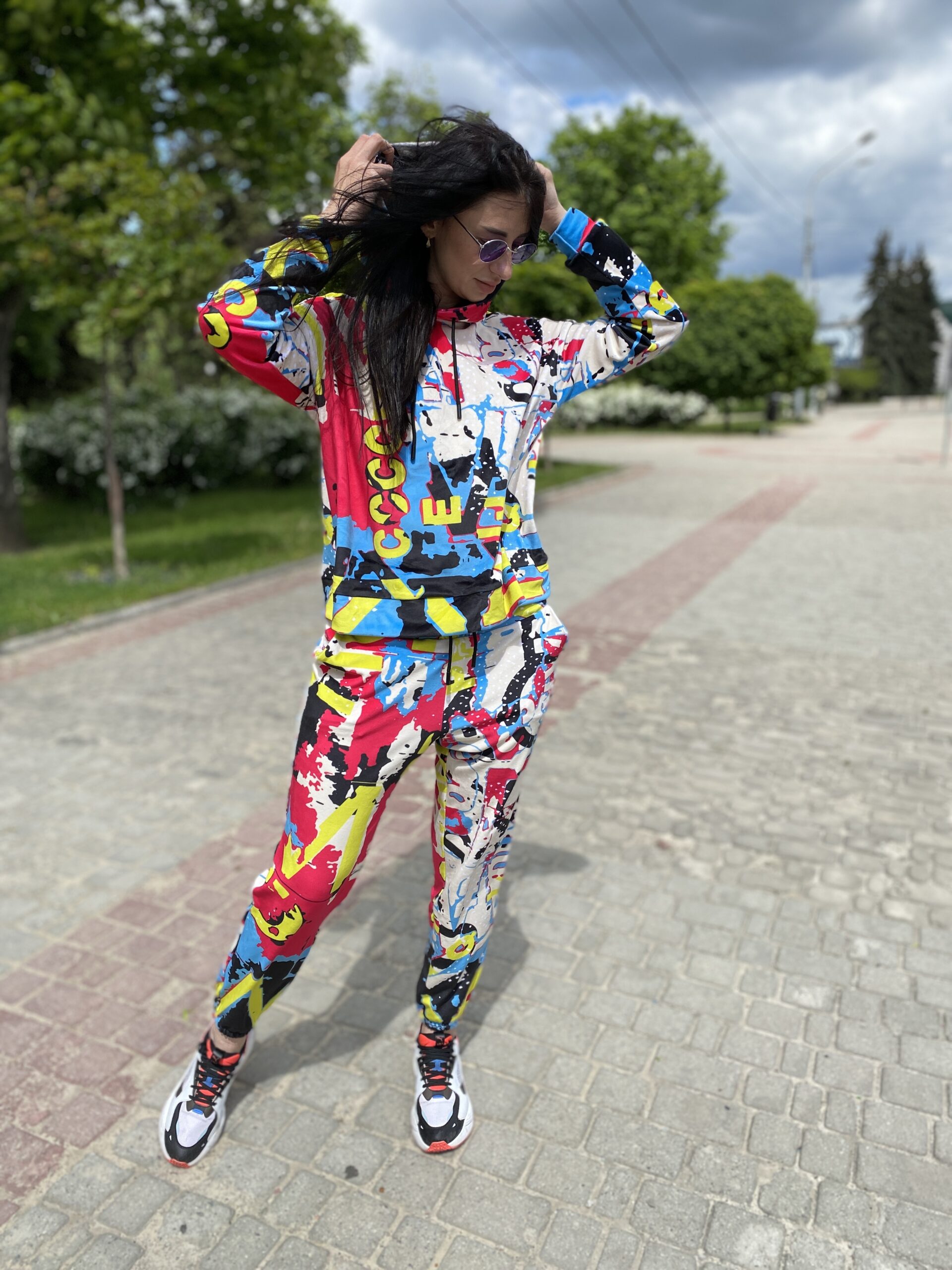 Велюровий жіночий костюм, весна/осінь, Артикул K-26, принт 95