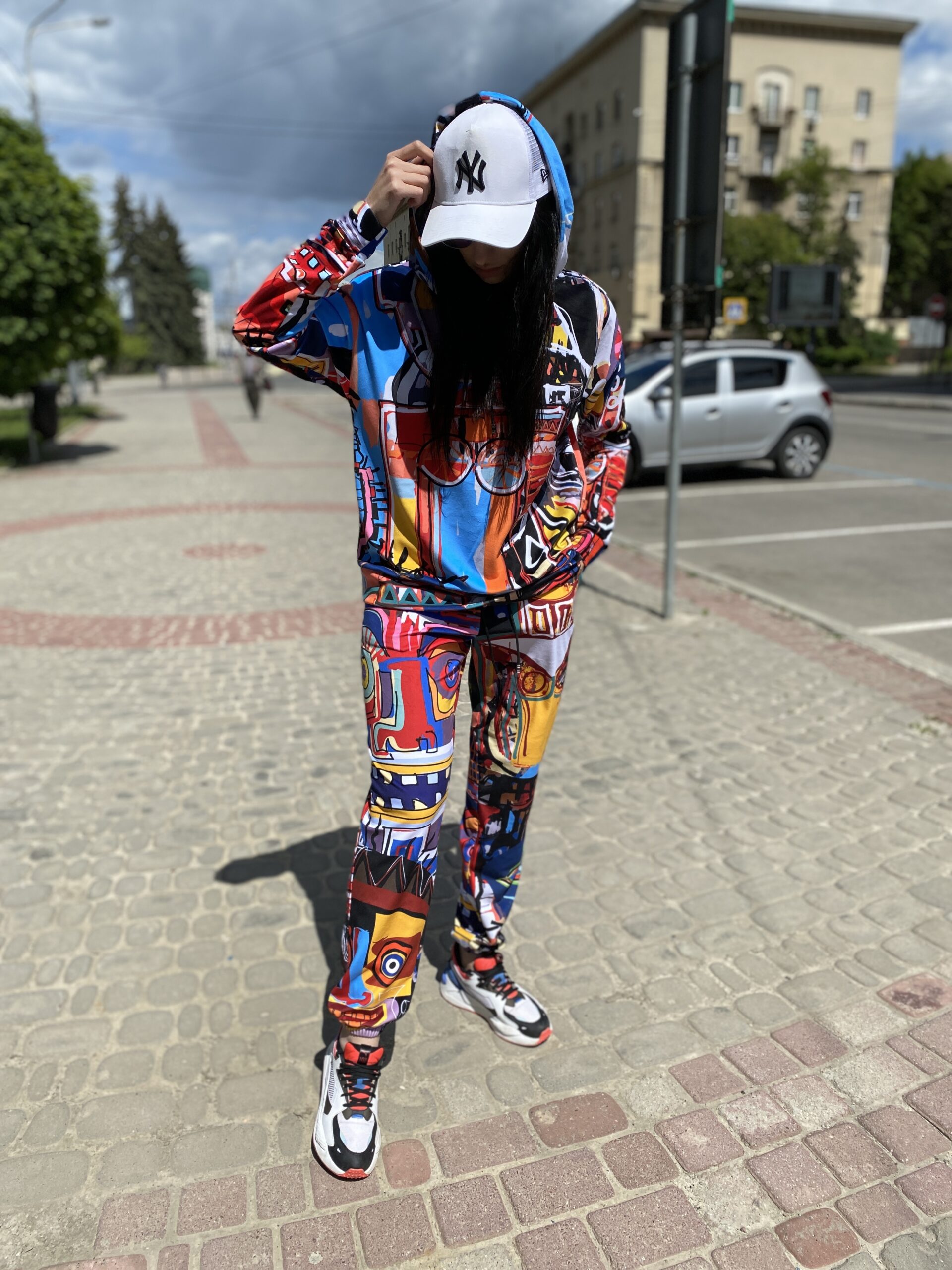 Велюровий жіночий костюм, весна/осінь, Артикул K-26, принт 76