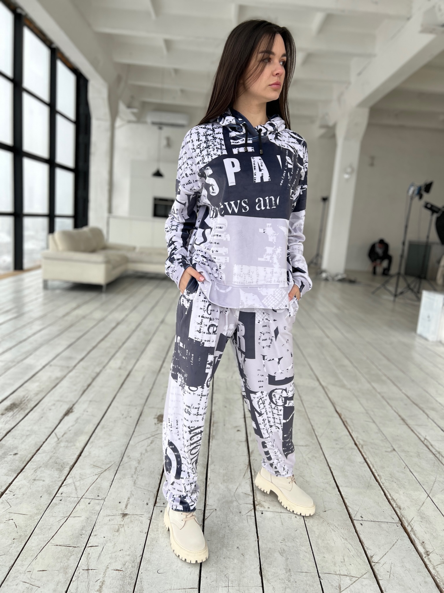 Велюровий жіночий костюм, весна/осінь, Артикул K-26, принт 92