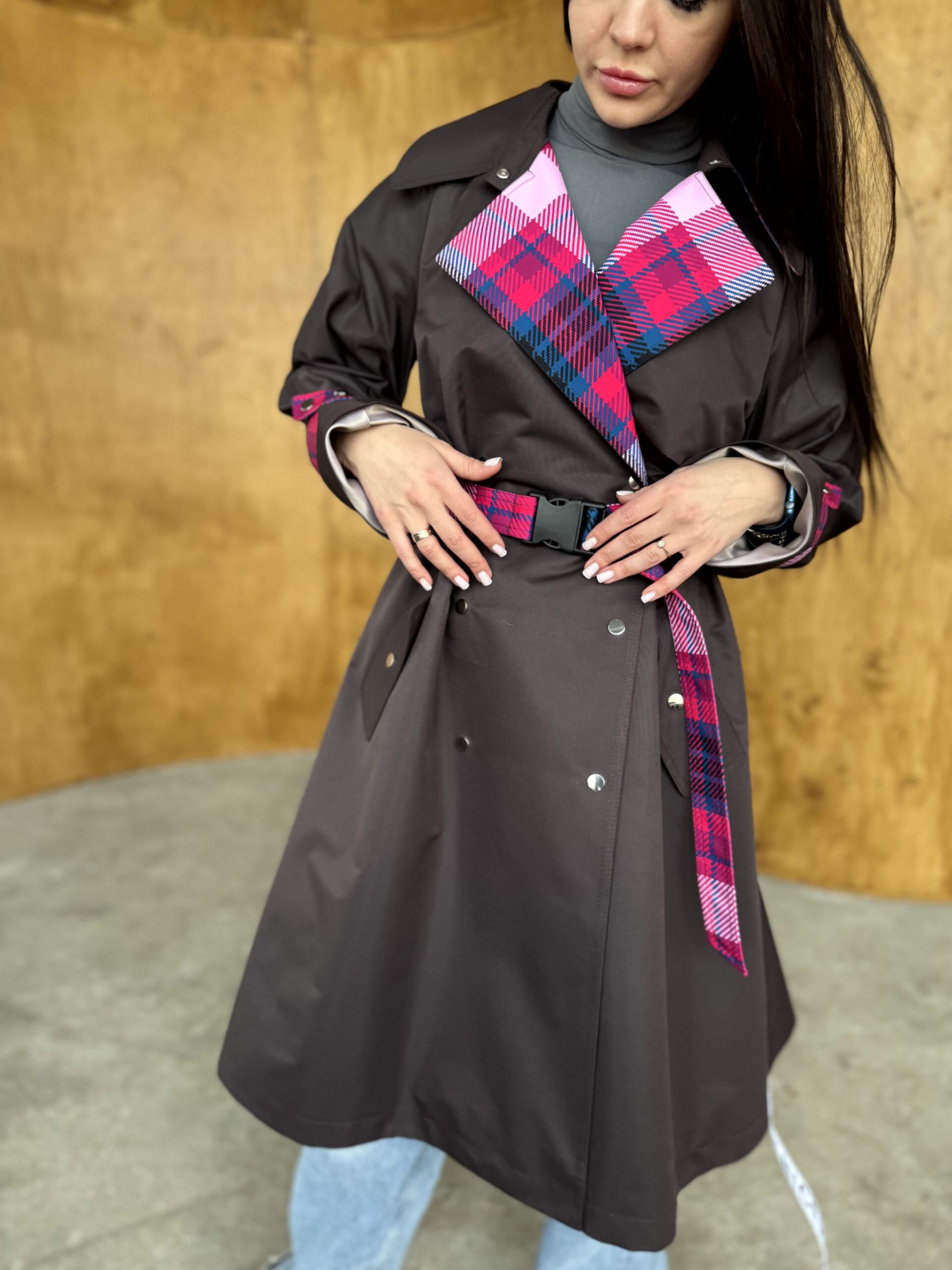 Тренч осінь/весна Артикул VO-60, принт № 001 pink