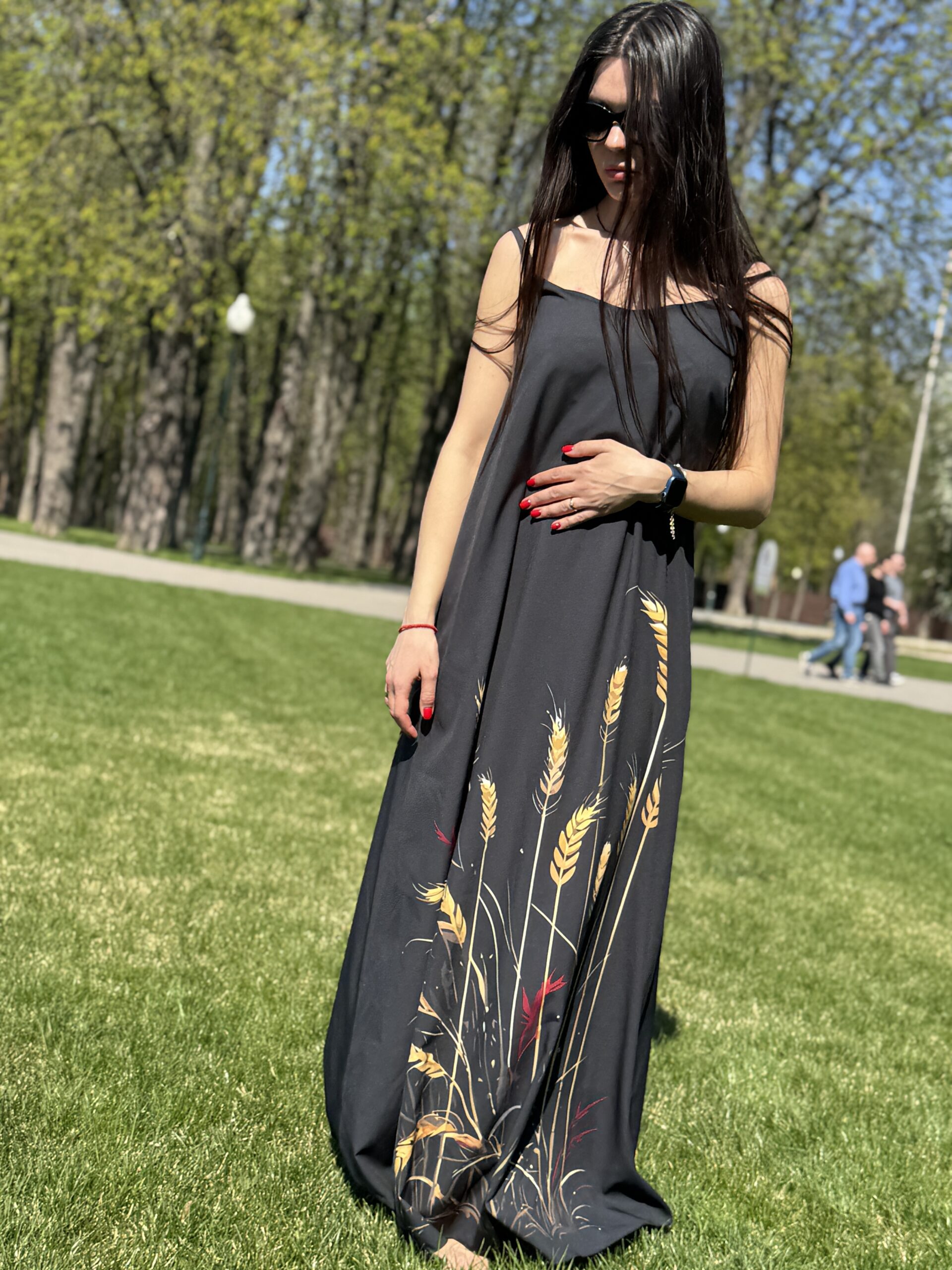 Kombinacja sukienka, maxi czarna