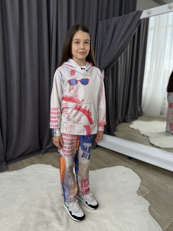 Дитячий бавовняний костюм із принтом, на хлопчика або дівчинку