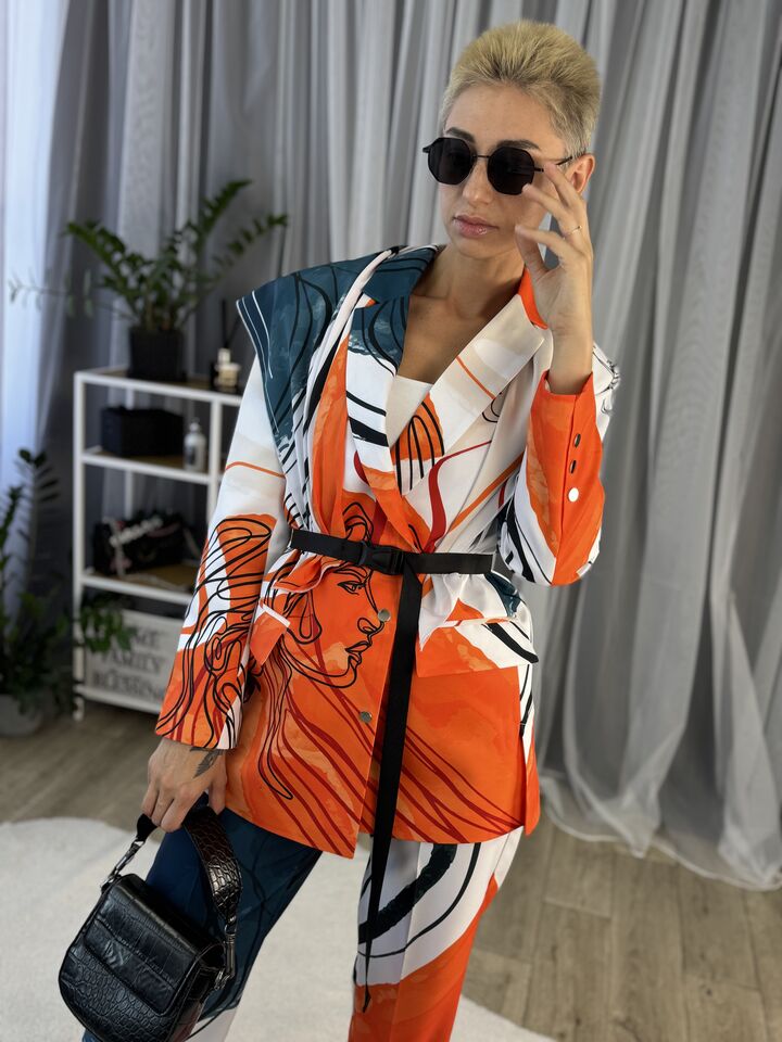 Піджак жіночий, оверсайз, помаранчевий