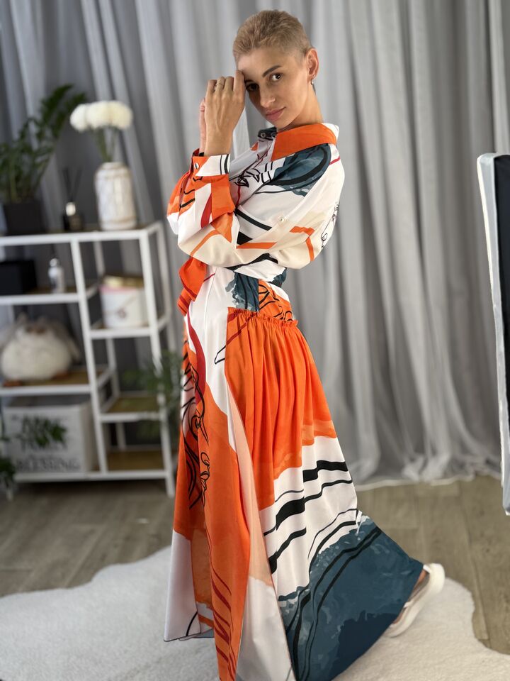 Жіноча довга сукня, помаранчева