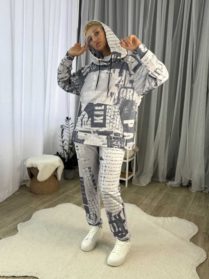 Бавовняний спортивний костюм, худі та штани джогери, весна/осінь