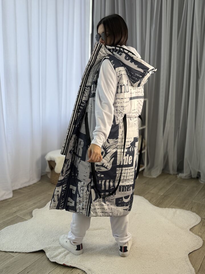 Kamizelka damska długa, wiosna/jesień, Artykuł Z-20 druk 016