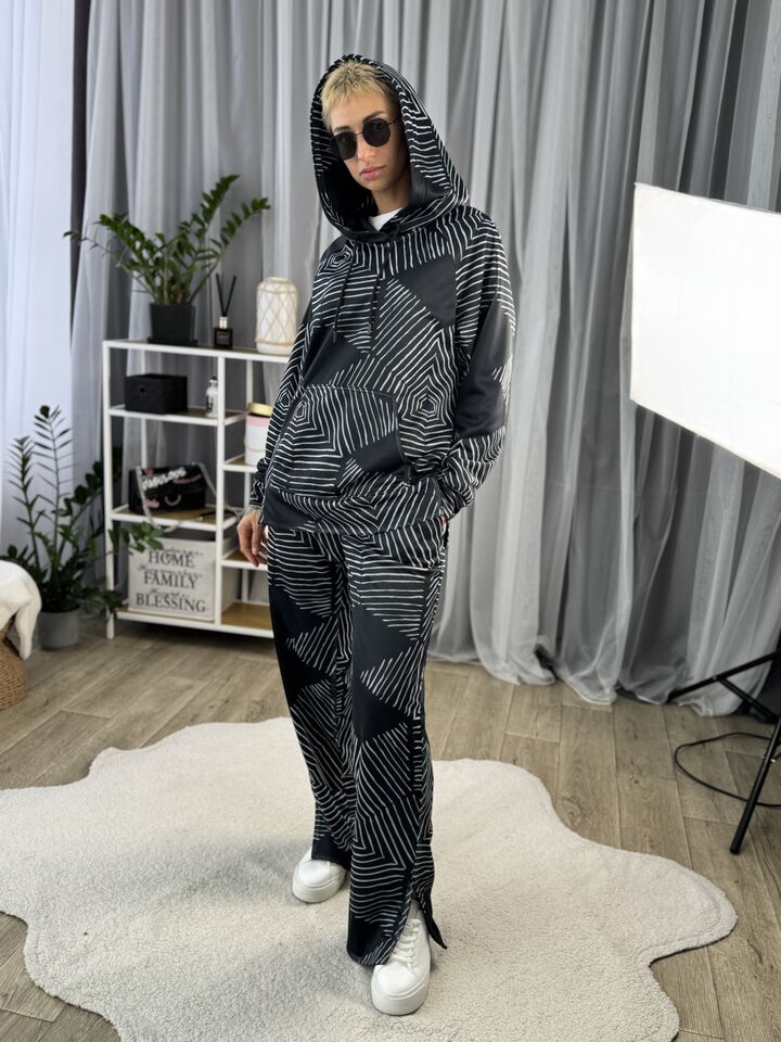 Бавовняний спортивний костюм, худі та прямі штани , весна/осінь