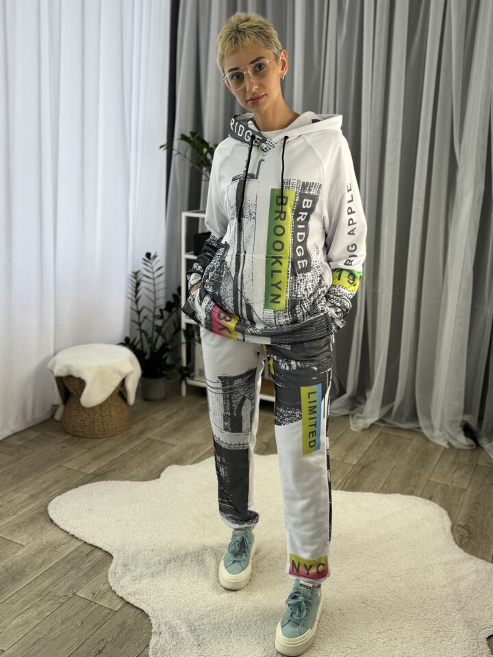 Бавовняний спортивний костюм, худі та штани джогери, весна/осінь