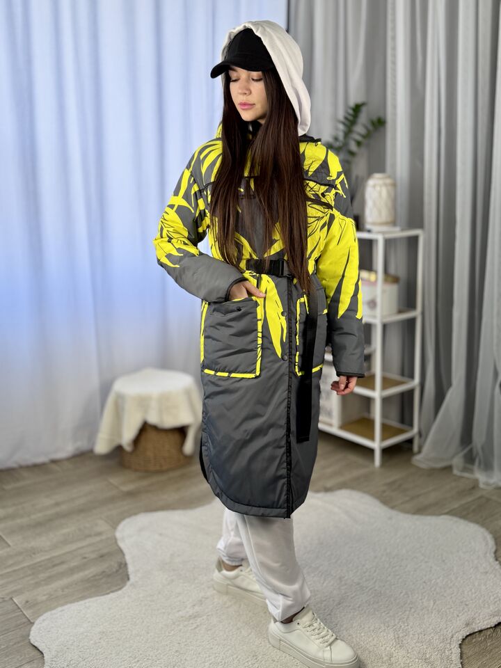 Жіночий плащ осінь/весна сірий