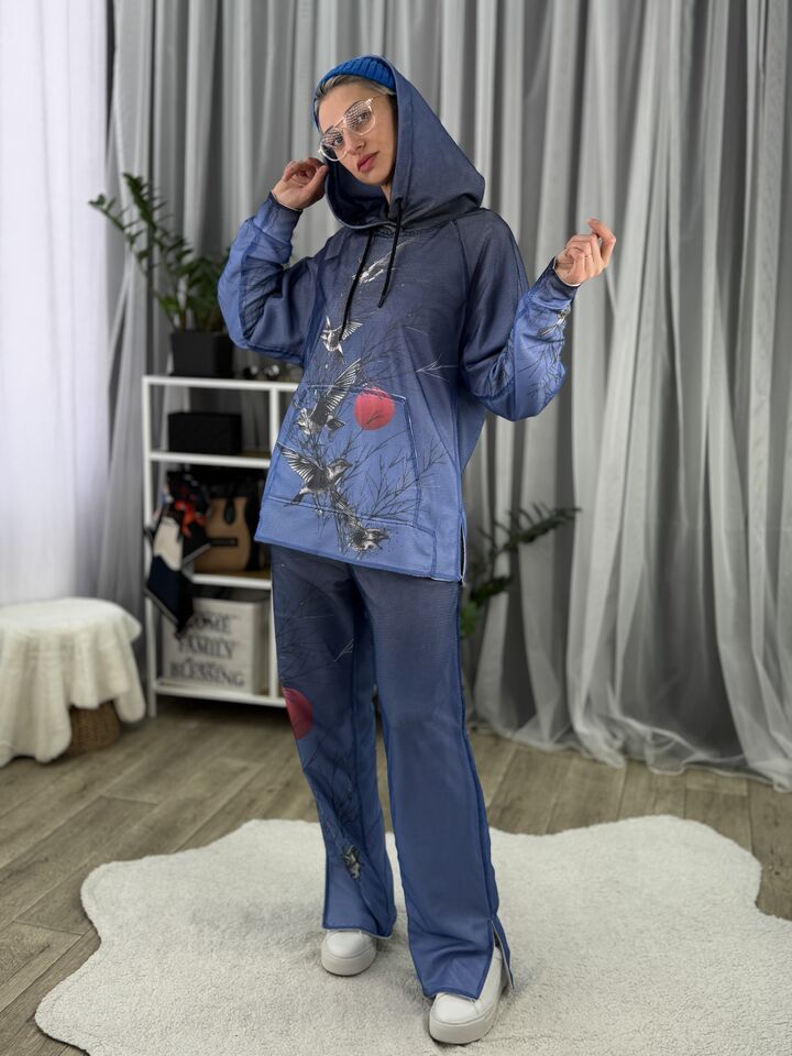 Бавовняний жіночий костюм, вільного крою, сезон весна/осінь