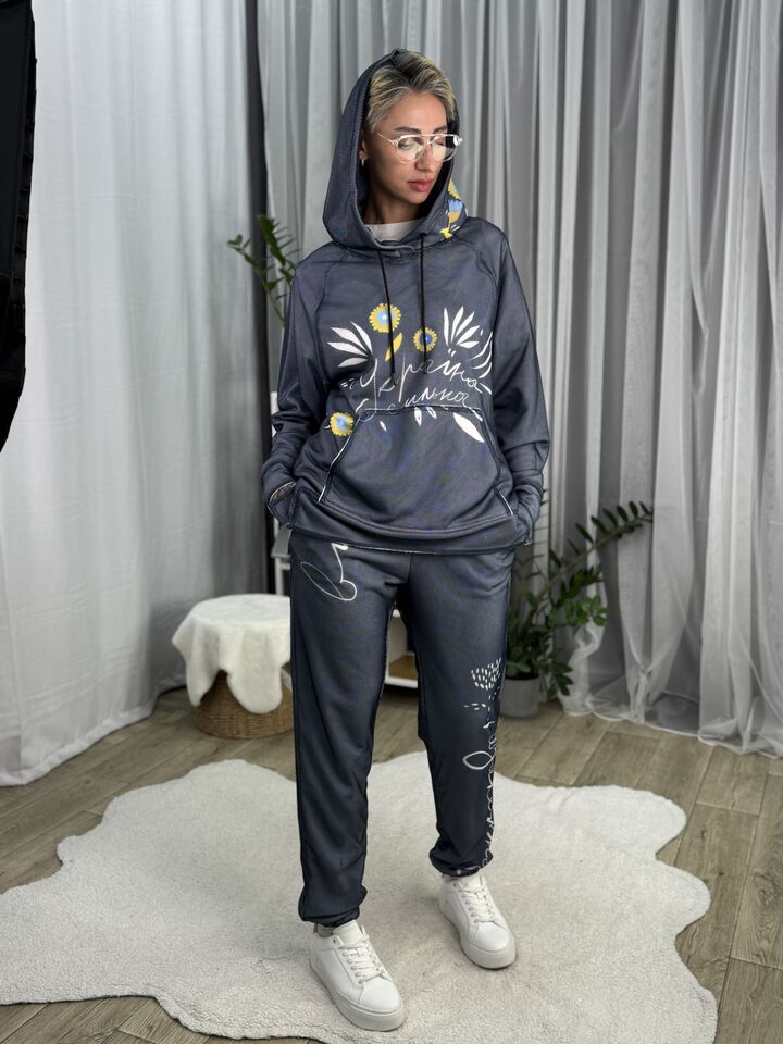 Бавовняний жіночий костюм, вільного крою, сезон весна/осінь