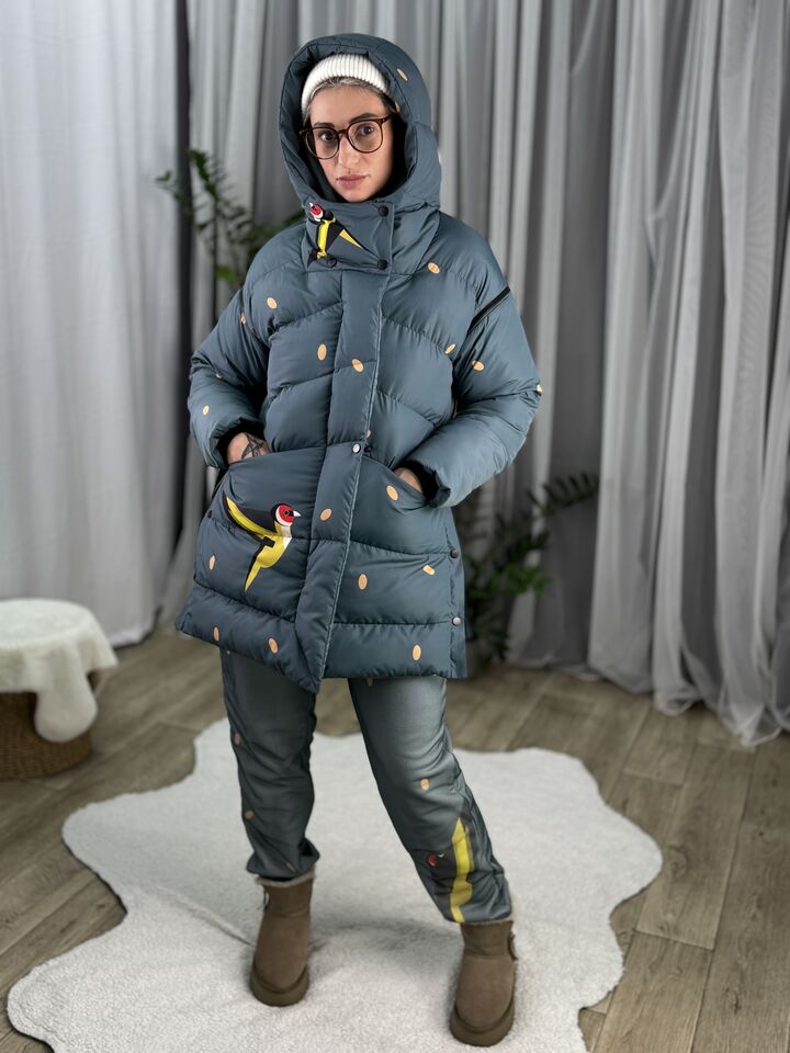 Зимова жіноча куртка, червона, з відстібними рукавами